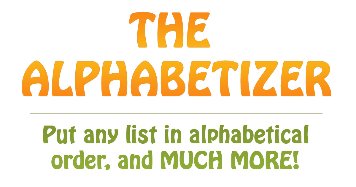 Alphabetize A List In Alphabetical Order And Much More